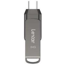 Lexar | 2-in-1 Flash Drive up to 130MB/s read | JumpDrive Dual Drive D400 | 64 GB | USB Type-C/Type-A | Grey