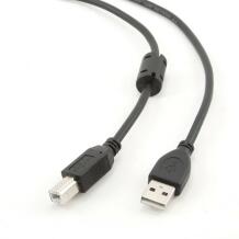 Gembird USB 2.0 printeri kaabel CCFB-USB2-AMBM-1.5M 1.5m, must, USB tüüp-A (isane) / USB tüüp-B (isane), kuldse kattega kontaktid