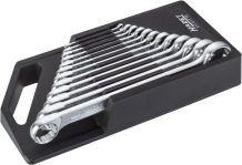 Divkāršais atslēgu komplekts, 12 gab., 6 x 7 – 27 x 32, ārējais 12-punktu profils, VĀCIJA, 610N/12RS, hromēts, 340 mm.