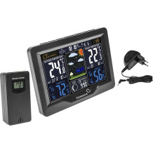 Laika stacija 2MEASURE 260808, RCC, DCF, elektroniska, bezvadu, apgaismota, sensors, melna