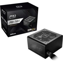 Asrock Toiteplokk PRO-750G, 750W, 100-240V, 50/60Hz, 80 PLUS Gold, 1 ventilaator, aktiivne jahutus