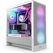 Nzxt Korpus H5 FLOW RGB 2024 CC-H52FW-R1, 3x120mm ventilaatorit, 2x2.5" ja 1x3.5" ketas, 7 laiendusslotti, valge