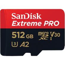 Sandisk Карта памяти SDSQXCD-512G-GN6MA, 512 GB, 200 Mb/s, 140 Mb/s, UHS-I U3 A2 Class 10, SD адаптер