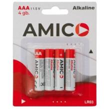 Amico Батарея AAA 9141793, 4шт, длительное разряжение, безопасно для окружающей среды, алюминиевая фольга