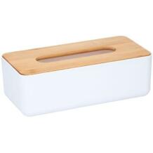 Alpina Держатель для салфеток 2182629, крышка из бамбука, 26 x 13 x 8.5 см, подходит для стола, ванной