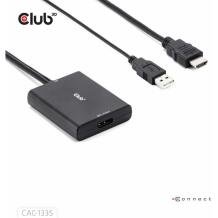 Club3D адаптер CAC-1335, HDMI 1, USB 2.0 1, DisplayPort 1, 4K 120Hz, 8K 30Hz, USB 5V/1.5A