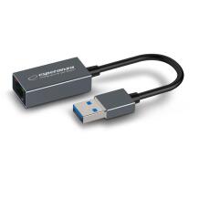 Esperanza ETHERNET adapteris ENA101, 0.18m, RJ-45, pelēks, IPv4/IPv6, IEEE 802.3, 1xRJ-45 ports