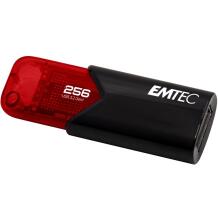 Emtec USB mälupulk B110 ECMMD256GB113, 256GB, USB 3.2, 20Mbps, 10Mbps, must/punane, 100% taaskasutatud plastmass