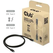 Club3D USB-C THUNDERBOLT CAC-2501 1м, 80/120 Гбит/с, 240Вт, M/M, черный, PVC, TPE, 4.8мм