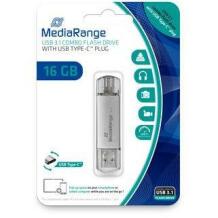 Mediarange USB mälupulk MR935, 16 GB, USB Type-A / USB Type-C, 3.2 Gen 1, lugemiskiirus 70 MB/s, kirjutamiskiirus 30 MB/s