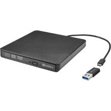 Sandberg USB-C/A DVD disks 136-62, 30cm, melns, paplāte, DVD Super Multi DL, USB Type-C
