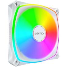 Montech Datora ventilators AX120 PRO WHITE, 120mm, 12V, 1.85mmH2O, 1600RPM, 25.4dBA, 3-pin + 4-pin, balts