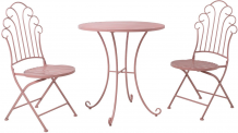 Rõdukomplekt ROSY laud ja 2 tooli (40063), roosa