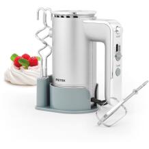 Petra Mikseris PT5250VDEEU10, 300 W, 5 ātrumi, 2 mīklas āķi, 2 putošanas uzgaļi, turbo režīms, mazgājami uzgaļi