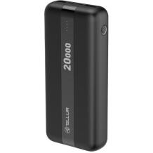 Tellur Lādētājs-akumulators PBC203 TLL158311, 20000mAh/74Wh (3.7V), Li-polimērs, 5V/2.1A, īssavienojums, pārlādēšana, pārstrāva