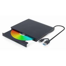 Gembird Väline DVD kirjutaja DVD-USB-031, USB Type-C, 8x DVD kirjutamise kiirus, 24x CD kirjutamise kiirus, must, vaikne töö