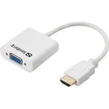 Sandberg HDMI į VGA keitiklis 508-69, VGA (D-Sub) patinas, HDMI A tipo (standartinis) patelė, balta, RoHS