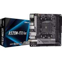 Asrock A520M-ITX/ac A520M-ITX/AC, DDR4, 2x64GB, 4xSATA, 1xM.2, 1xHDMI, 1xRJ45, 1xUSB-C, 1xUSB 3.2, 2xUSB 2.0, 7.1 garsas