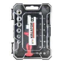 Reketinis atsuktuvų rinkinys 27 vnt. KREATOR KRTH20007 Slotted, PH, PZ, TX, Hex, Plastikinis dėklas