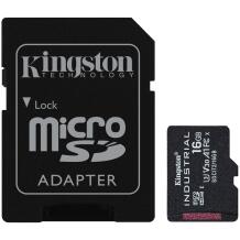 Kingston microSDHC kortelė SDCIT2/16GB, 16 GB, UHS-I, 100 MB/s, 80 MB/s, A1, V30, U3, SD adapteris