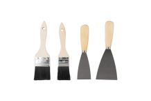 Mākslinieku rīku komplekts Pomocnik P011K, 2 metāla špakteļi (46mm, 72mm) un 2 otas (38mm, 50mm)