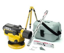 Optiskā niveliera komplekts OLS 26 ar nivilierlatu un stat. 38 mm, STABILA, 18460, Palielinājums: 26x, Aizsardzības klase: IP 54, Augstuma precizitāte: 1 mm / 10 m