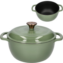 Enamelled Cast Iron Casserole BROWIN 330544 4.5 L sage green