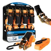 Transporta siksnas ar spriegotāju, GEKO, G03941, 4,5m x 25mm, 700kg, 2 gab.