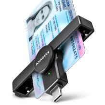 Axagon считыватель смарт-карт CRE-SMPC USB Type-C 480Mbps, 1 слот, 5V, CE, RoHS, черный