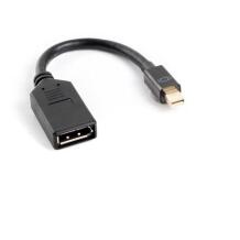 Lanberg adapter mini DisplayPort (M) -> DisplayPort (F) AD-0003-BK, 10 cm, must, Mini DisplayPort isane, DisplayPort emane