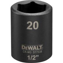 DeWALT triecienmuciņa 20mm DT7538-QZ 1/2 in, Bi-Heksagon, 38mm, Standarta triecienmuciņa