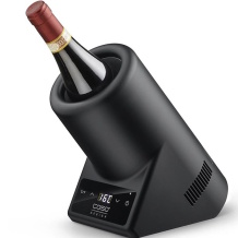 Vīna dzesētājs termoelektriskais ekonomisks un kluss ar temperatūras displeju VinoCase melns 00615 Caso