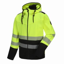 Hi-vis softshell jacket Leo, Class 2, yellow/black, XL, PESSO, LEO_HVG-XL
