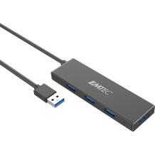 Emtec USB keskjaam ECHUBT620A, 4 porti, USB 3.1 Gen1, MicroUSB, kompaktne disain