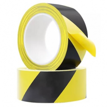 Brīdinājuma PVC līmlente 50mm x 33m dzeltena/melna