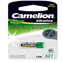 Baterijas A27 MN27 ar alkalīna tehnoloģiju 1 gabals 11050127 Camelion