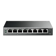 Tinklo komutatorius 8 × Gigabit RJ45 su 4 × PoE ir žiniatinklio valdymu TL-SG108PE 4×PoE (15.4 W vienam prievadui) 4×be PoE Gigabit VLAN QoS Juodas TP-Link