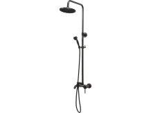Dušas komplekts Retro melnā krāsā, FALA, 75813, vienas sviras, misiņa, 2 caurumi, 20 cm dušas galvas