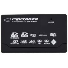 Esperanza karšu lasītājs EA119 USB 2.0, 6, 72 g, USB 2.0, SDXC, SDHC, SD, MMC, microSD, atmiņas karte, kompakta