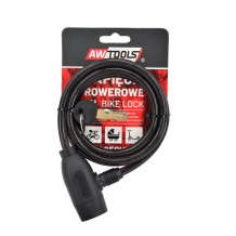 Velosipēdu kabelis ar slēdzeni 8x120cm, PVC pārklājums, 2 atslēgas, AW24058, AWTOOLS