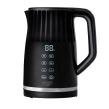LED ekraaniga elektriline veekeetja 2200W 1.7L roostevabast terasest korpusega 360° pöörleva alusega must AD1350 Adler