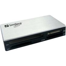 Sandberg karšu lasītājs 133-73, USB 3.0, 5 Gbit/s, atbalsta CF, MMC, SD, SDHC, xD, T-Flash, 0.5 m kabelis