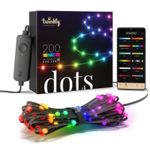 Ziemassvētku eglītei un dekoram viedā LED gaismas virtene Dots 200 RGB diodes 10m 4.5 W melns vads TWD200STP-BEU Twinkly