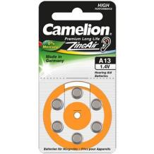 Camelion Батарея A13/DA13/ZL13 15056013, 1.4В, 6 шт., Цинковые воздушные элементы, Блистер