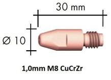 Kontaktdīze CuCrZr M8x30x10 - 1,0mm, ABICOR BINZEL, 140.0316