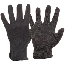 Tрикотажные перчатки с микропунктиром, черные, размер 9