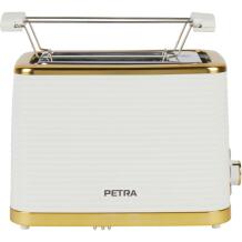 Petra Tosteris PT5032WVDE, 930W, balta, zelta, elektroniskā vadība, atkausēšana, izņemama drupaču paplāte, atkārtota sildīšana