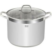 Resto Kastrul 92008 13L, Läbimõõt 220 mm, Sügavus 220 mm, Laius 280 mm, Klaasist kaas auruväljundiga, Mõõteskaala