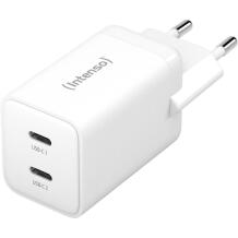 Intenso toiteadapter 7804012, 2x USB-C, 100-240 V, 40 W, kiire laadimine, valge
