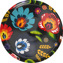 Vāks Ø66/4 melns, Folk raksts BROWIN 136433, 6.9x6.9x1 cm, 4 āķi, 10 gab